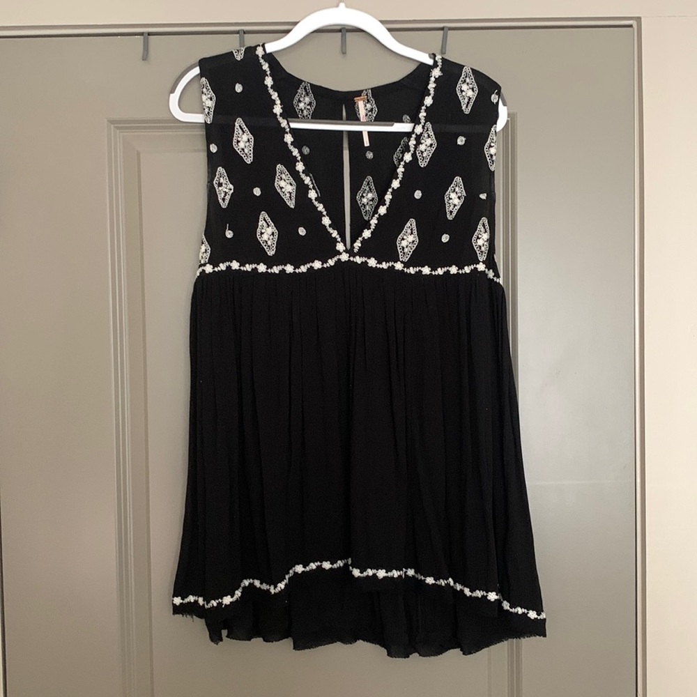 Free People Diamond Embroidered tank top